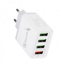 USB 4х сетевое зарядное устройство 5/9/12В 7А, Fast Charger