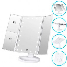 Зеркало тройное для макияжа с LED подсветкой USB, настольное, УЦЕНКА W3