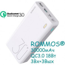Power Bank Внешний аккумулятор 30000мАч QC3.0 18Вт Romoss Sense 8+ Premium