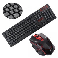 Комплект клавиатура+мышь беспроводной, игровой, 104 клавиши, 1200dpi HK6500
