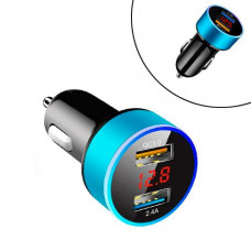 Автомобильное зарядное устройство 2x USB 2.4А QC3.0 в прикуриватель