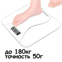 Весы напольные тонкие ЖК 180кг/50г для ванной комнаты Gason A2, белые