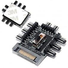 Хаб сплиттер для питания 8 вентиляторов 12В 3pin от Sata, майнинг
