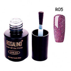 Гель-лак для ногтей маникюра 7мл Rosalind, шиммер, R05 фиалковый