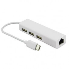 USB 3.1 Type-C - RJ45 Ethernet LAN адаптер + хаб 3x USB 2.0