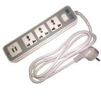 Сетевой фильтр удлинитель 1.8м, 3 розетки + 2 USB 10А 2500Вт, GK-8194