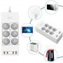 Умный Wi-Fi сетевой фильтр удлинитель 6 розеток + 4 USB ZLD-64EU-W
