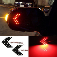 LED указатели поворота зеркала заднего вида, красные, пара