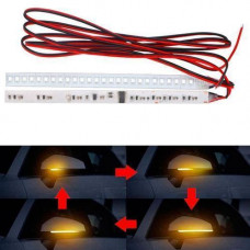 LED указатели поворота зеркала Гибкие 15см Динамические, желтые, пара
