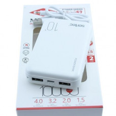 Power Bank Внешний аккумулятор 10000мАч 2xUSB 2.1А Sertec ST-2062, белый