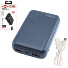 Power Bank Внешний аккумулятор 10000мАч 2xUSB 2.1А Sertec ST-2062, черный