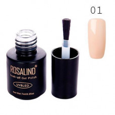 Гель-лак для ногтей маникюра 7мл Rosalind, шеллак, 01 нюдовый