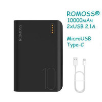 Power Bank Внешний аккумулятор 10000мАч 2xUSB 2.1A Romoss Sense4 Mini