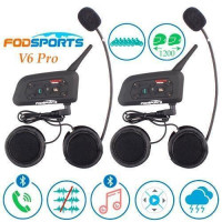 Мотогарнітура Bluetooth на шолом, ПАРА, інтерком Fodsports V6 Pro 1200