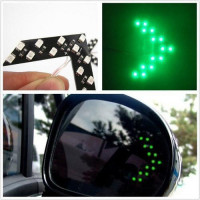 LED указатели поворота зеркала заднего вида, зеленые, пара