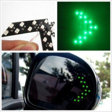 LED указатели поворота зеркала заднего вида, зеленые, пара