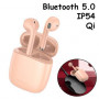 Наушники беспроводные, гарнитура с кейсом Baseus Encok W04 Pro Bluetooth, Розовые