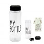 Бутылка My Bottle 500мл пластик прозрачная с дозатором + чехол