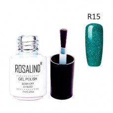 Гель-лак для ногтей маникюра 7мл Rosalind, шиммер, R15 нефритовый