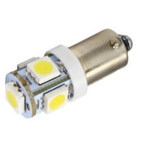2x LED BA9S T4W лампа в автомобиль, 4+1 SMD 5050, белый