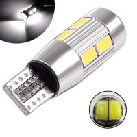 LED T10 W5W лампа в автомобиль, 10 SMD 5630, с обманкой Canbus, белый