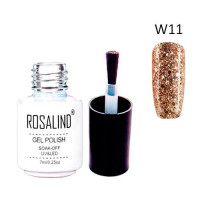 Гель-лак для нігтів манікюру 7мл Rosalind, гліттер, W11 пшениця
