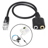 Переходник RJ9, адаптер - 2х 3.5 мм Jack, гарнитура IP телефон