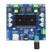 Аудио усилитель мощности звука 2х100Вт с Bluetooth и MicroSD, TDA7498