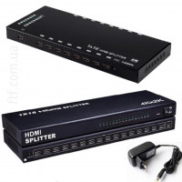 Коммутатор HDMI 1x16 портов, 4K, 3D, сплиттер, разветвитель
