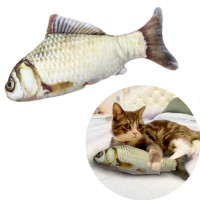 Игрушка для котика с мятой карп для кота мягкая рыбка карп для кошки 19 см.