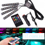 Декоративная RGB LED подсветка салона авто, цветомузыка, ДУ, 12В