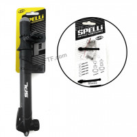 Насос Spelli SPM-145E пластмассовый, велонасос телескопический, черный 