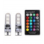 Лампочки в автомобиль с пультом ДУ, лампа 2x LED T10 W5W 6 SMD 5050, 16 цветов пара