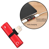 Lightning сплиттер 1x2 наушники+зарядка разветвитель на 2 порта для Apple Iphone 7,8,10, X, SE
