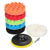 Набор из 6 насадок на дрель 7.5см для полировки авто + шлифовальный диск